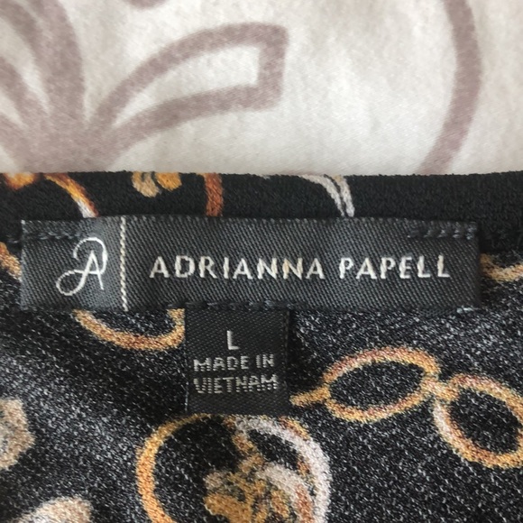 Adrianna Papell 3/4 sleeve with tie front blouse size L - Picture 5 of 6
